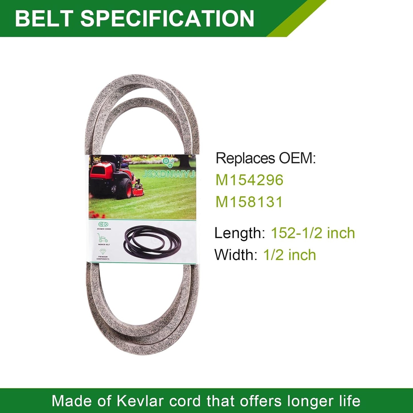 54 Inch Mower Deck Rebuild Kit - Fits John De ere Z425 Z445 Z435 EZtrak 54, 3 Spindles (AM124498) 3 Blades (M143520) 1 Belt (M154296)