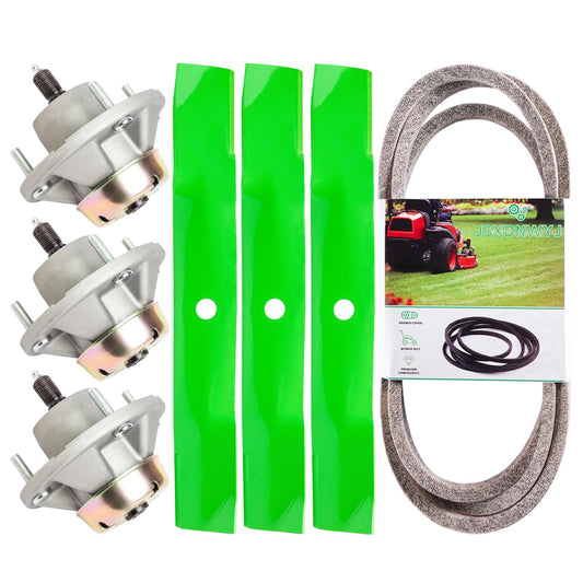 54 Inch Mower Deck Rebuild Kit - Fits John De ere Z425 Z445 Z435 EZtrak 54, 3 Spindles (AM124498) 3 Blades (M143520) 1 Belt (M154296)