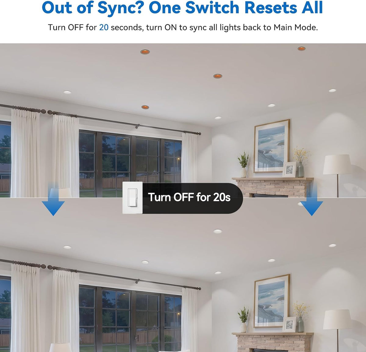 CycevSun 4 Inch Anti Glare Recessed Light with Night Light 6-Pack