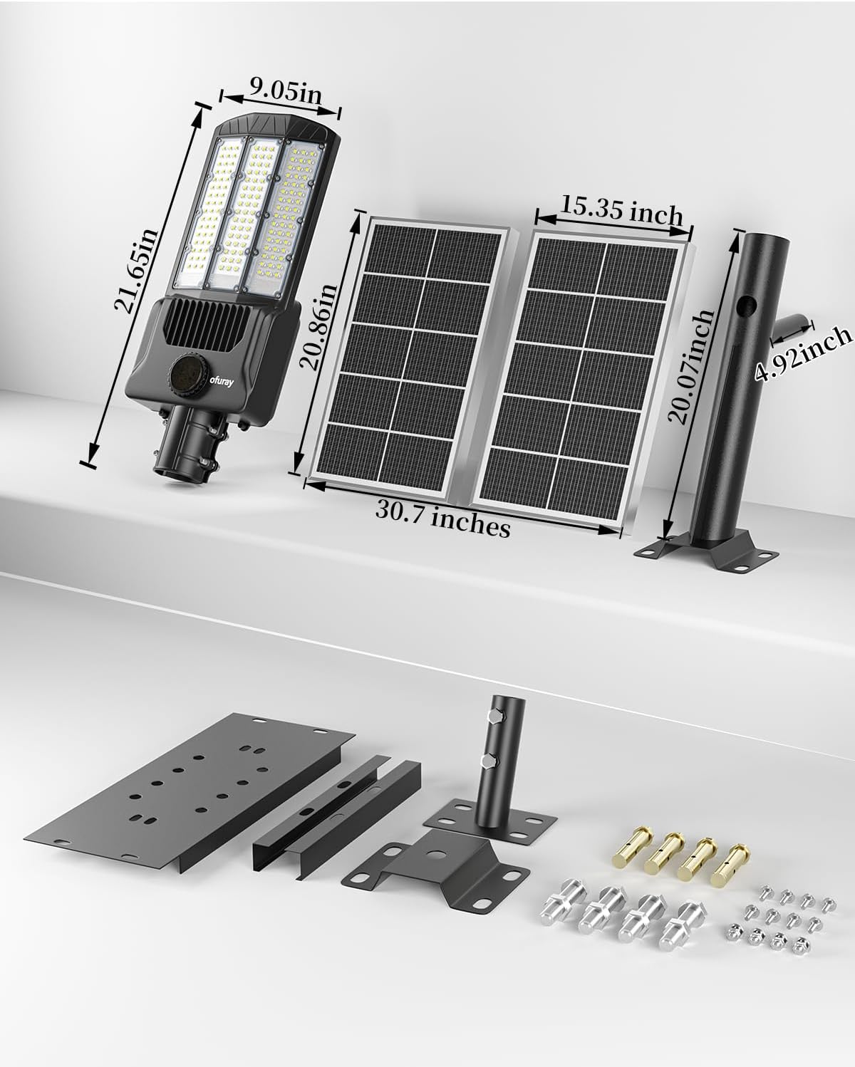 Ofuray 8000W Solar Street Lights Outdoor Waterproof, Solar Parking Lot Lights Commercial Dusk to Dawn, 6500k Street Led with Remote Control for