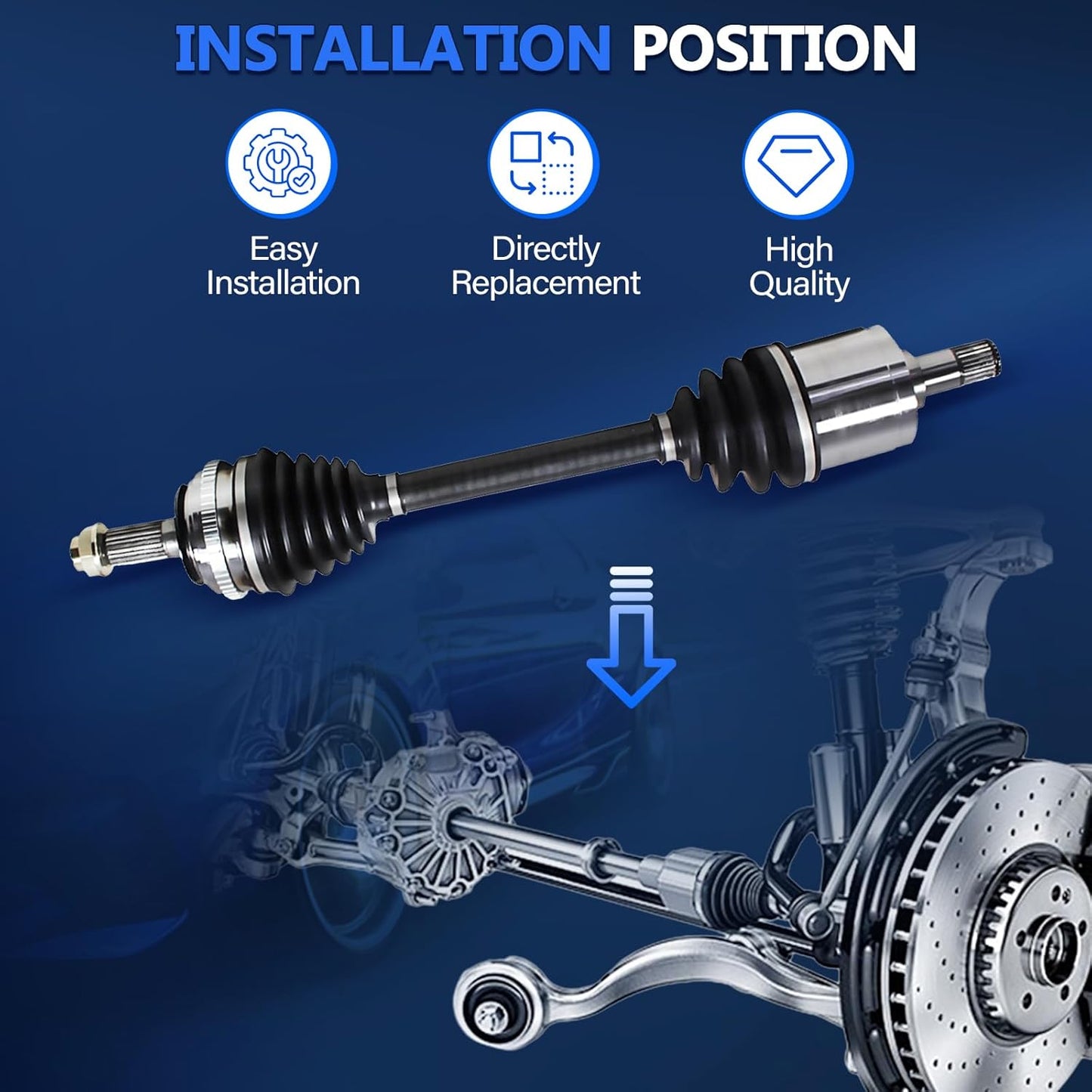 Maxfavor Pair Front CV Axle Shaft Assembly Compatible with 95-02 Ford Explorer/ 00-02Ranger, 01-05 Mazda B2300 B3000 B4000, 97-01 Mercury Mountaineer Driver and Passenger Side NCV11109 NCV11110
