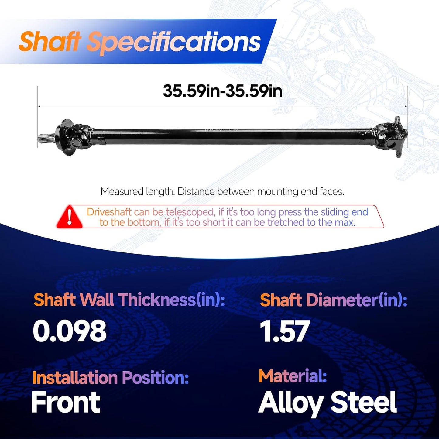 372001CA0A Front Drive Shaft Prop Shaft Driveshaft Assembly Fit for INFINITI FX50 2009-2013 Q70 5.6L AWD, Replace# 938-294