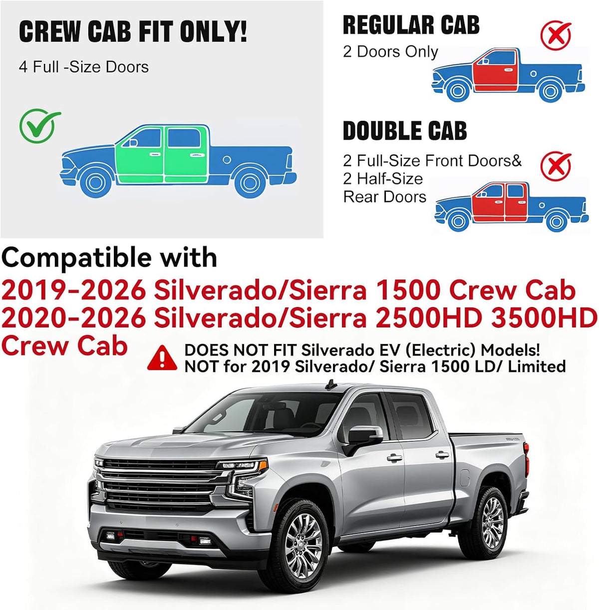 Under Seat Storage for 2019-2026 Silverado/Sierra Crew Cab