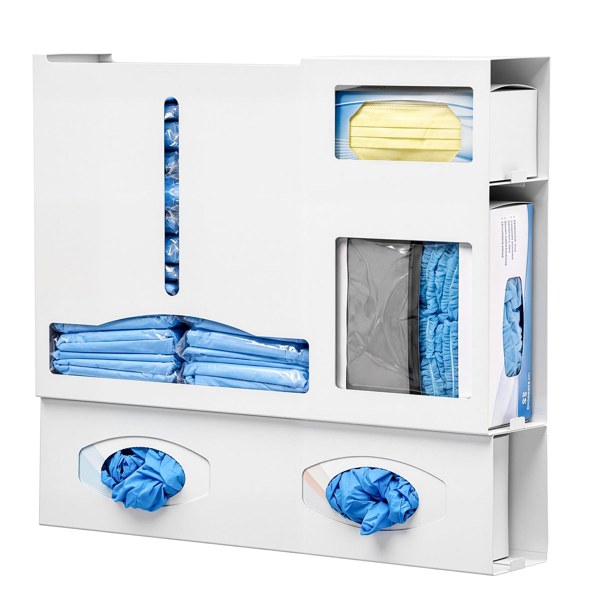 Metal Protective Wear Organizer, PPE Glove Mask and Gown Storage Dispenser