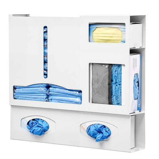 Metal Protective Wear Organizer, PPE Glove Mask and Gown Storage Dispenser