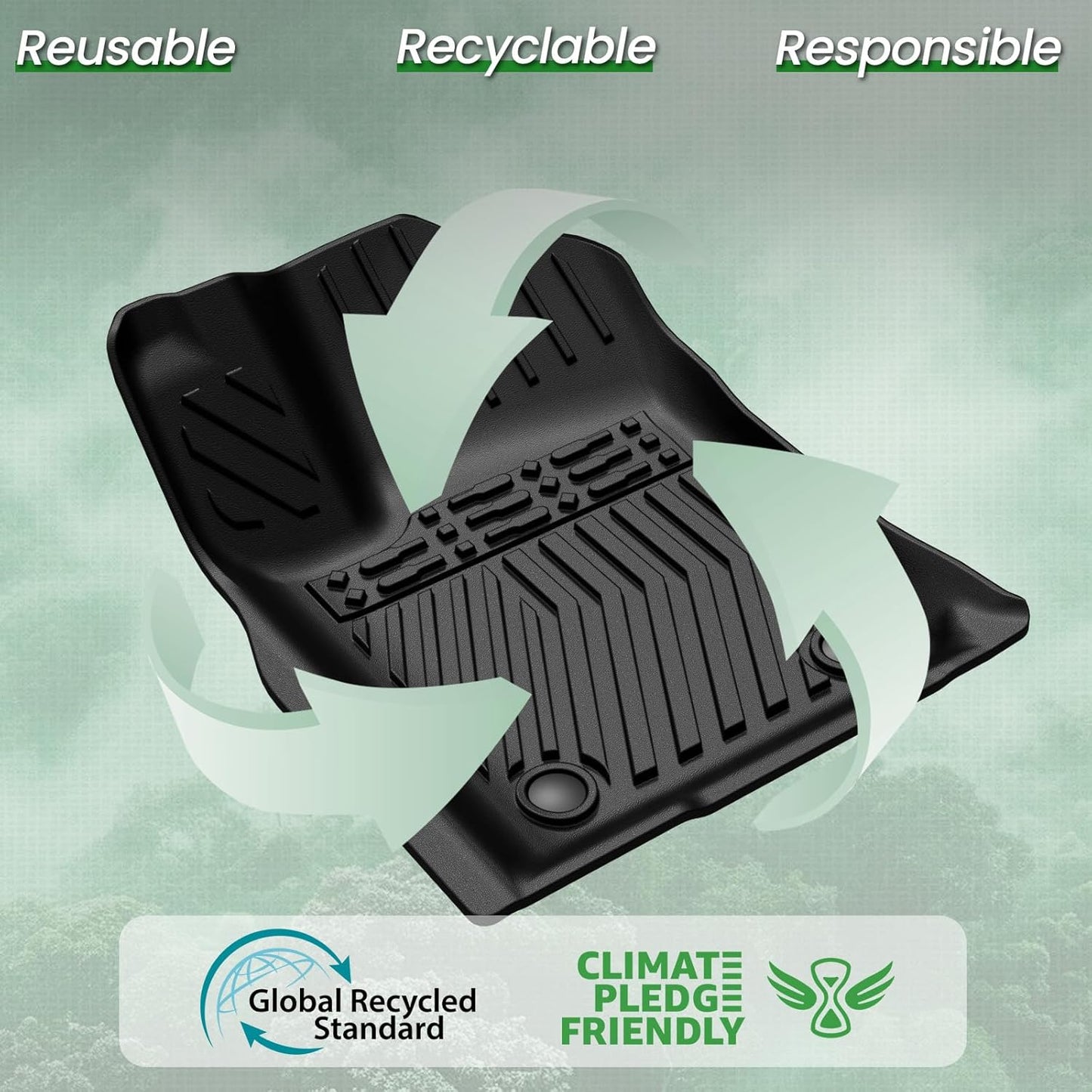 Floor Mats Set for for Jeep Grand Cherokee 2011-2021 & 2022 WK2 (Not for 2022 WL or L), All Weather TPE Backrest Mat Trunk Mat Cargo Liner Door Sill Guards Accessories (WK2 | Floor Mats Set)