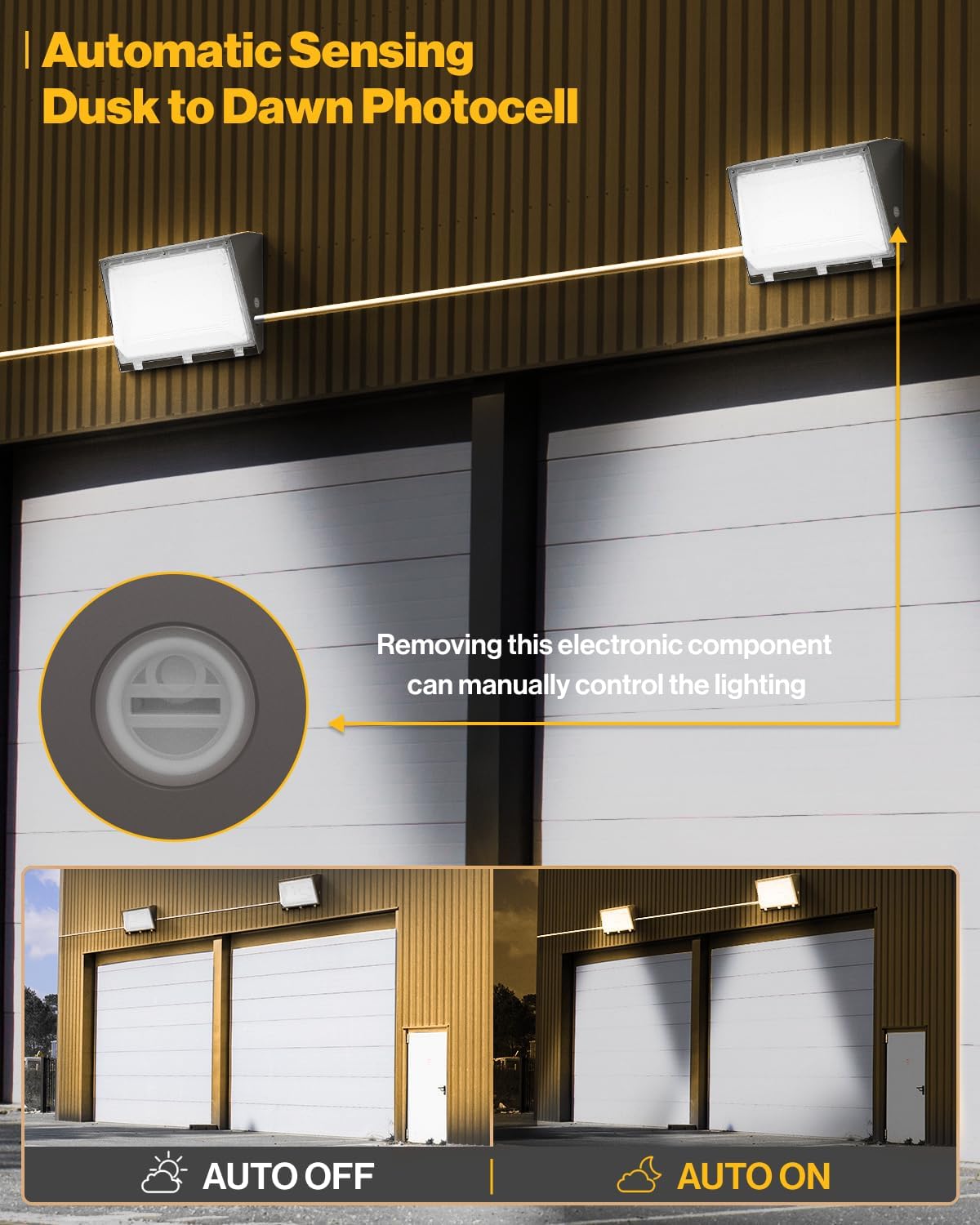 Sunco 120W LED Wall Pack Outdoor Dusk to Dawn Photocell Sensor Industrial Dimmable Waterproof Commercial Grade Security Warehouse Parking Lot, 3000K