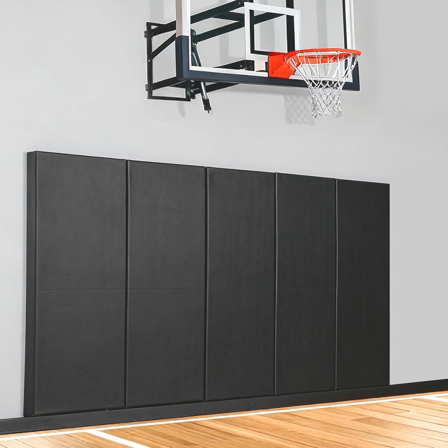 Wall Pads for Gym, 2" Thick Wall Cushion Padding Basketball Court Garage Wall Mount Protector, 60" L x 24" W Anti Collision Exercise Mats for Basement Taekwondo (Black)