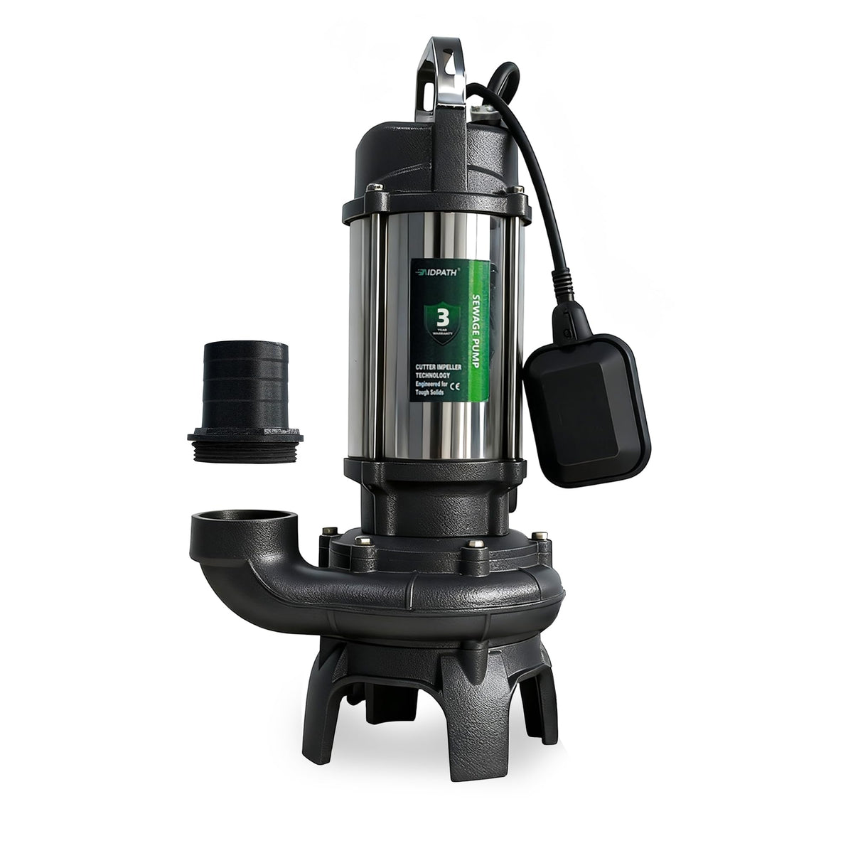 Max 8870GPH, 1.5HP, 115V Trash Pump, Septic Sewage Pump Submersible