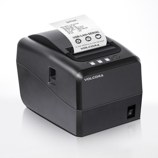 Volcora 2-in-1 Thermal Receipt & Linerless Label Printer with Auto Cutter, 40/58/80mm USB Serial Ethernet POS Printer, ESC/POS & Square Compatible for Windows Android iOS