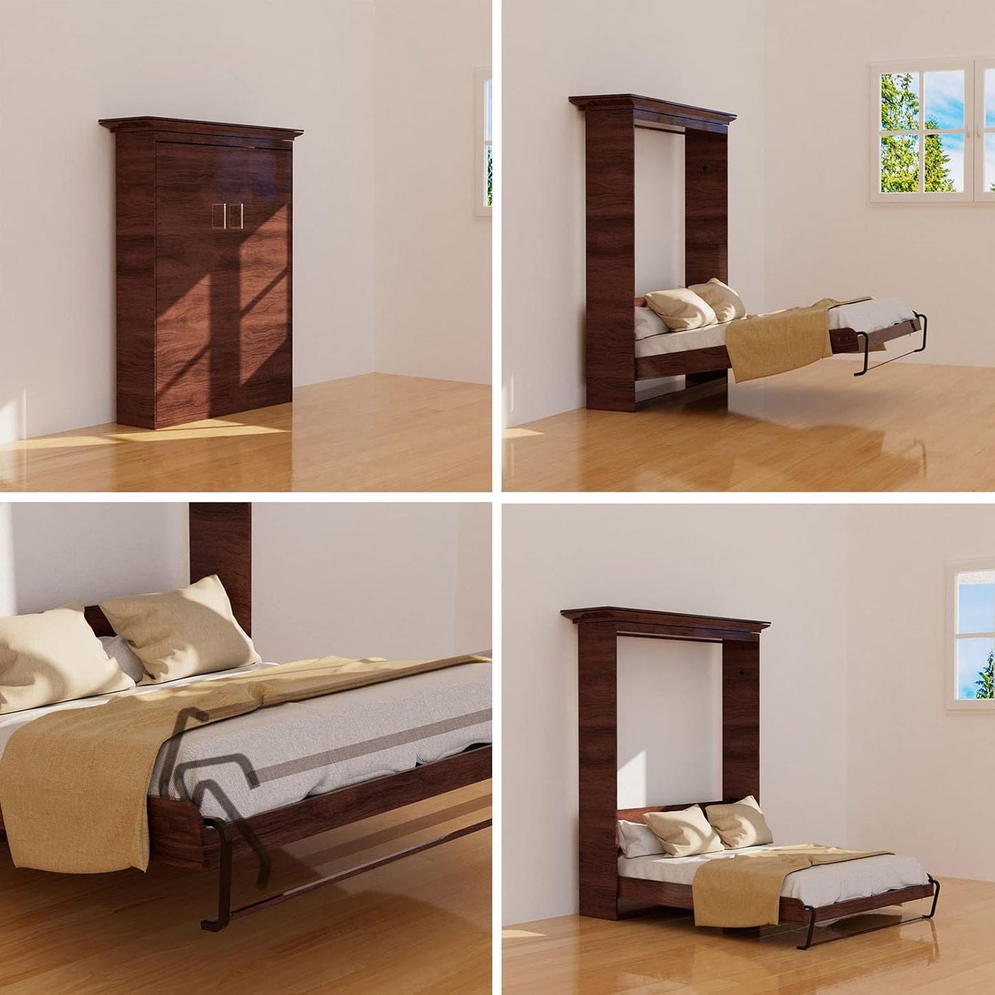 Twin Murphy Bed Hardware Kit, Folding Wall Bed Kit,Horizontal,Easy to Install,Saving Space