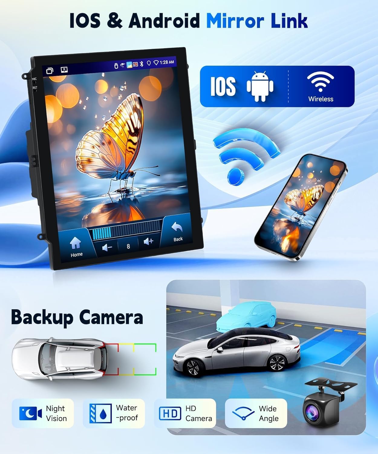 4G+64G Radio for Ford Focus 2012-2018 Car Stereo with Wireless Carplay Android Auto,Bluetooth5.0/32EQ 9.7 inch IPS Touch Screen Android 15 FM/RDS GPS WiFi AHD Backup Camera