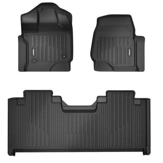 Umbrauto Custom Fit Floor Mats for Ford F150 SuperCab (Extended Cab) 2015-2025 2026 (Not for SuperCrew Cab), All Weather TPE Automotive Pickup Truck Liners for Front & Rear Row F150| 2015-26| SuperCab| Front&Rear Row