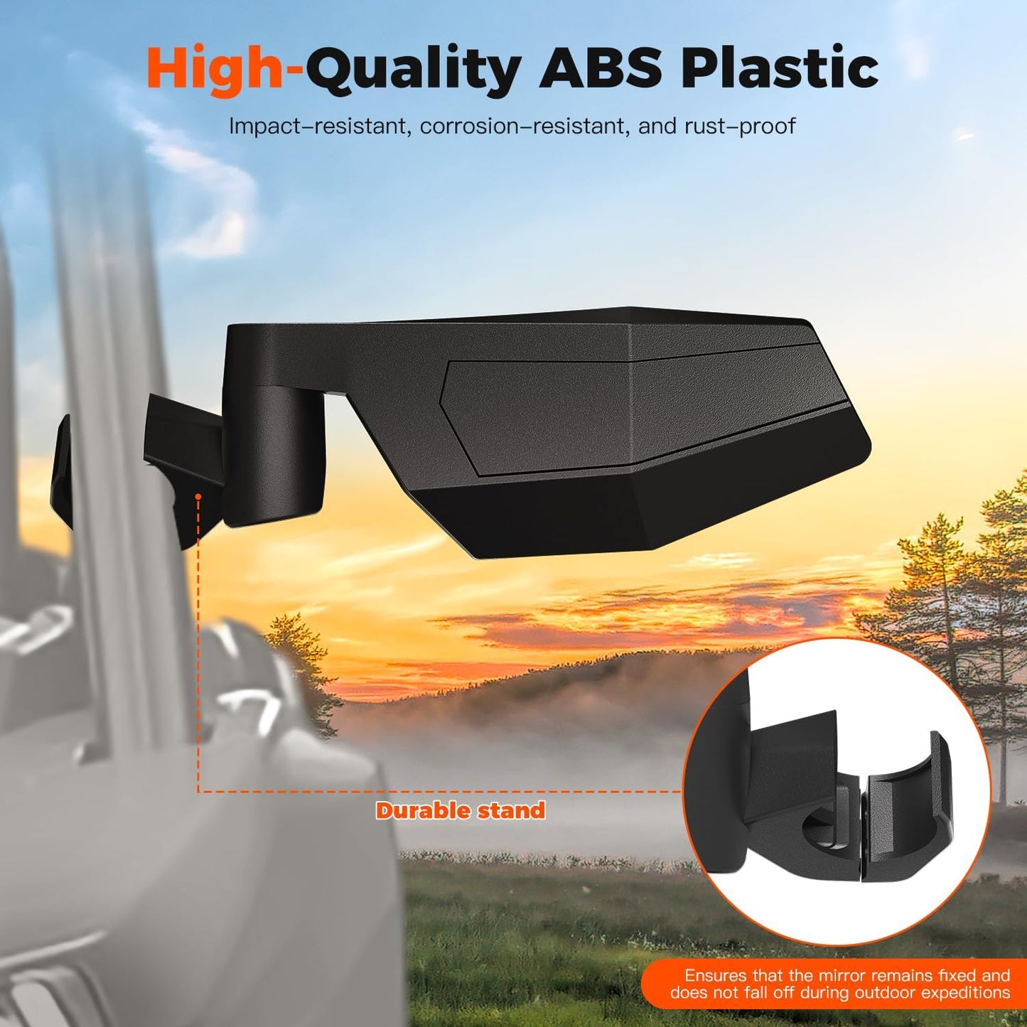 Folding Side Mirrors Adjustable Center Rearview Mirror Kit for Polaris RZR XP 1000 Sport/Ultimate/Premium 2024 2025 2026 Accessories