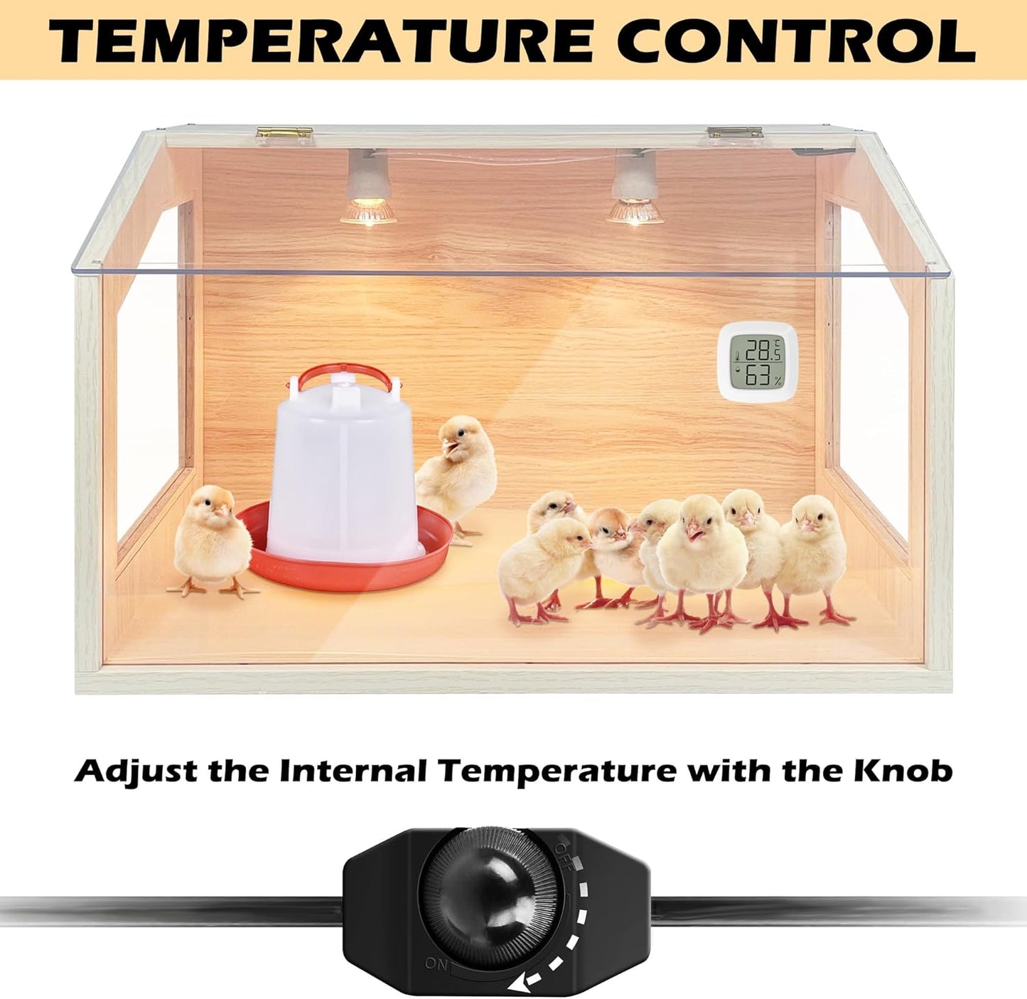 Intelligent Brooder Box 20 Chicks with 2 Heat Lamps, Brooder Box for Small Animals,Chick/Duck/Quail/Hamster/Lizard