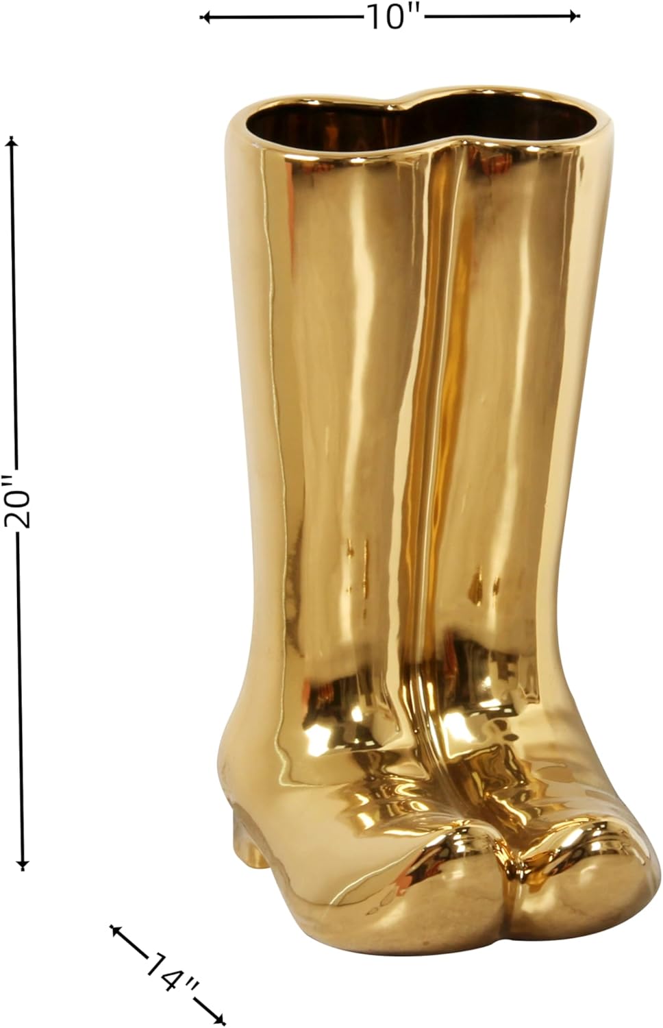 Luxury Ceramic Boots Vase Cowboy Boot Flowers Vase Vintage Boots Planter Decorative Versatile, Unique, Gold