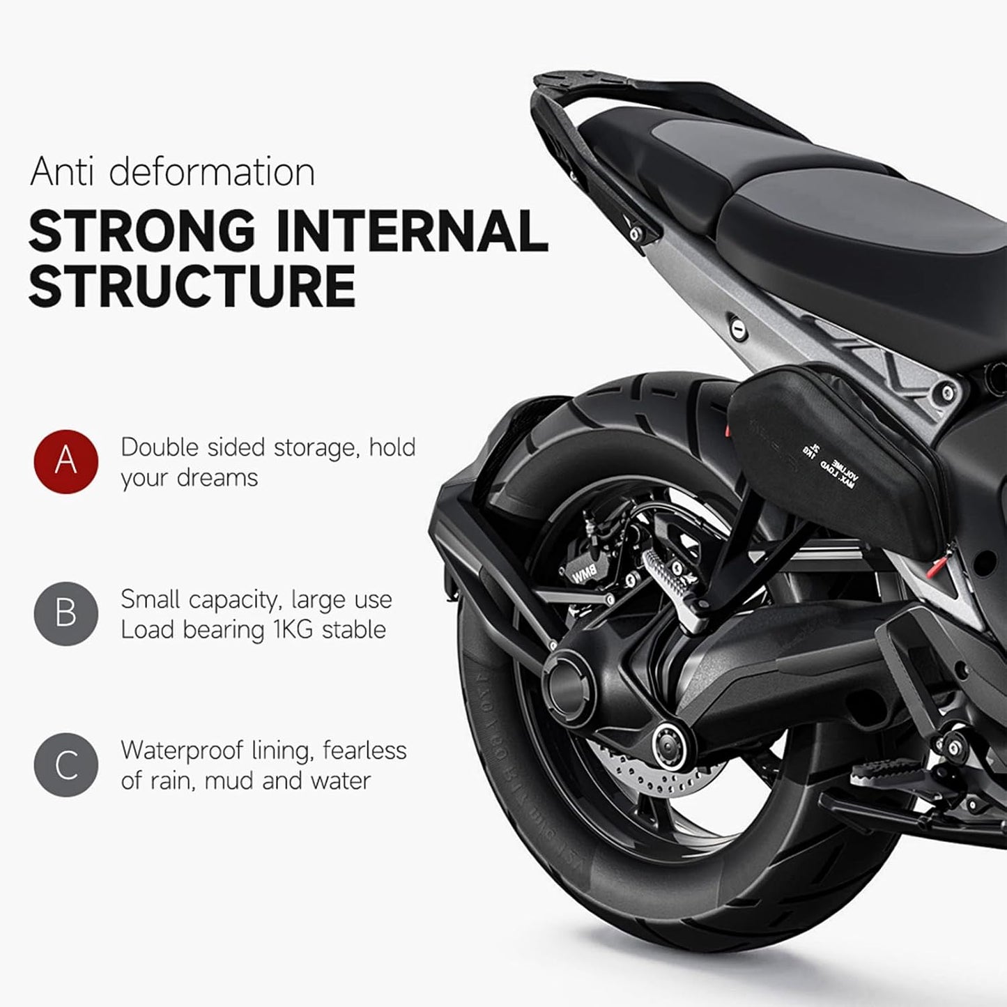 For BMW R1300GS Motorcycle Side Frame Storage Bags 2023 2024 2025 Waterproof Package Bag Volume 2L Travel Essential Pocket