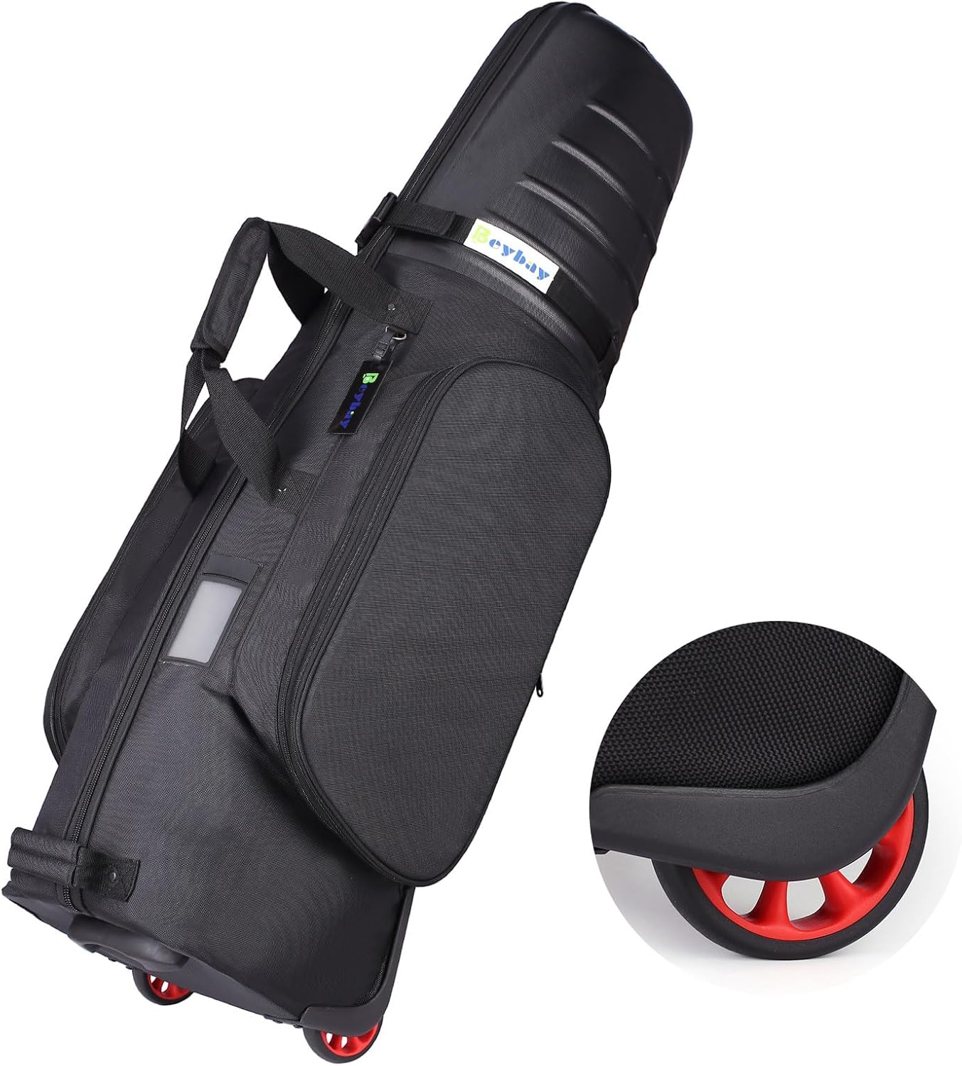 BEYBAY Golf Travel Bags for Airlines with Reinforced Wheels and Hard Case Top, Lightweight and Easy to Maneuver, Excellent Zipper Protect Your Clubs