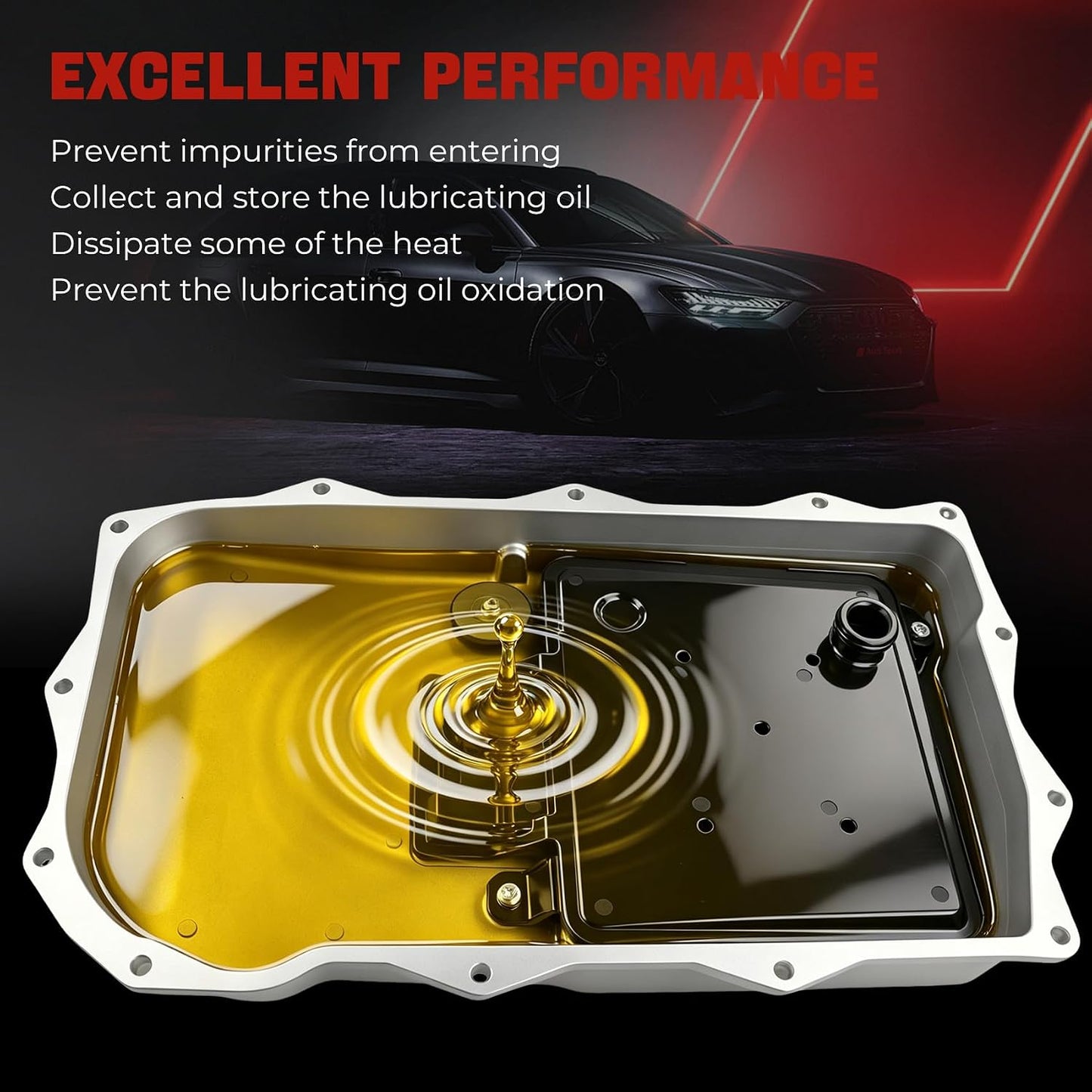 265-850 Upgraded aluminum Oil Pan 8 Speed Automatic Transmission with Magnetic Drain Plug &Gasket&Filter fit for Ram 1500 2500 3500 & Jeep Grand Cherokee & Dodge Charger, Charger & Chrysler 300