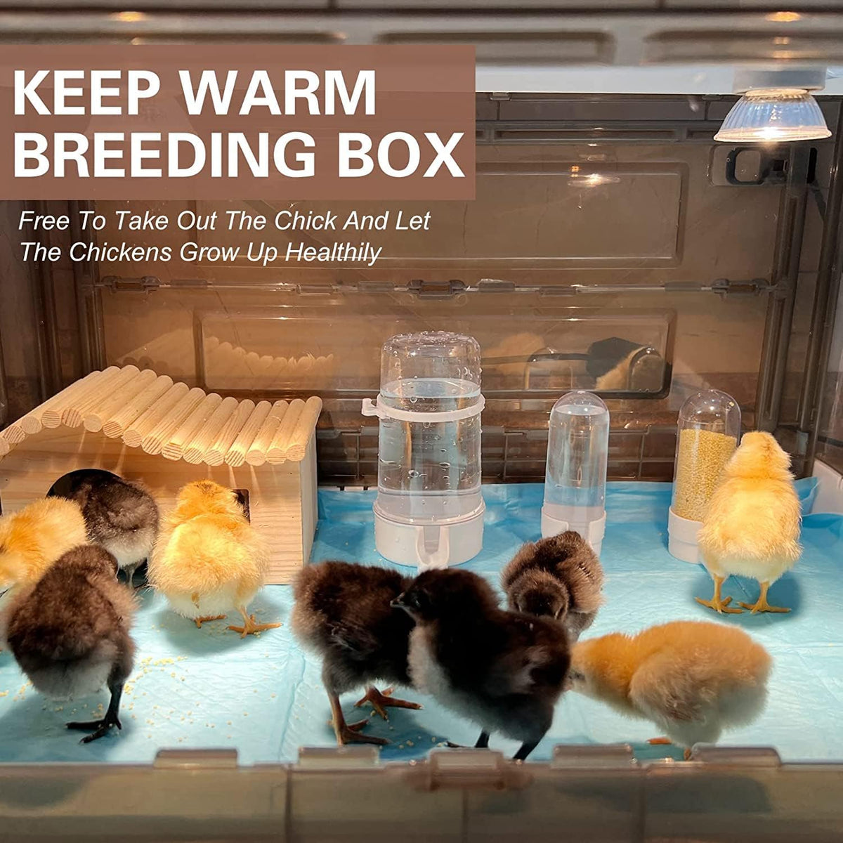 Chick Brooder,Fan Ventilation Circulation Design,Brooder Box for Chicks,Brooder Heater Warms up to 25 Chicks (23″x17″x14″)