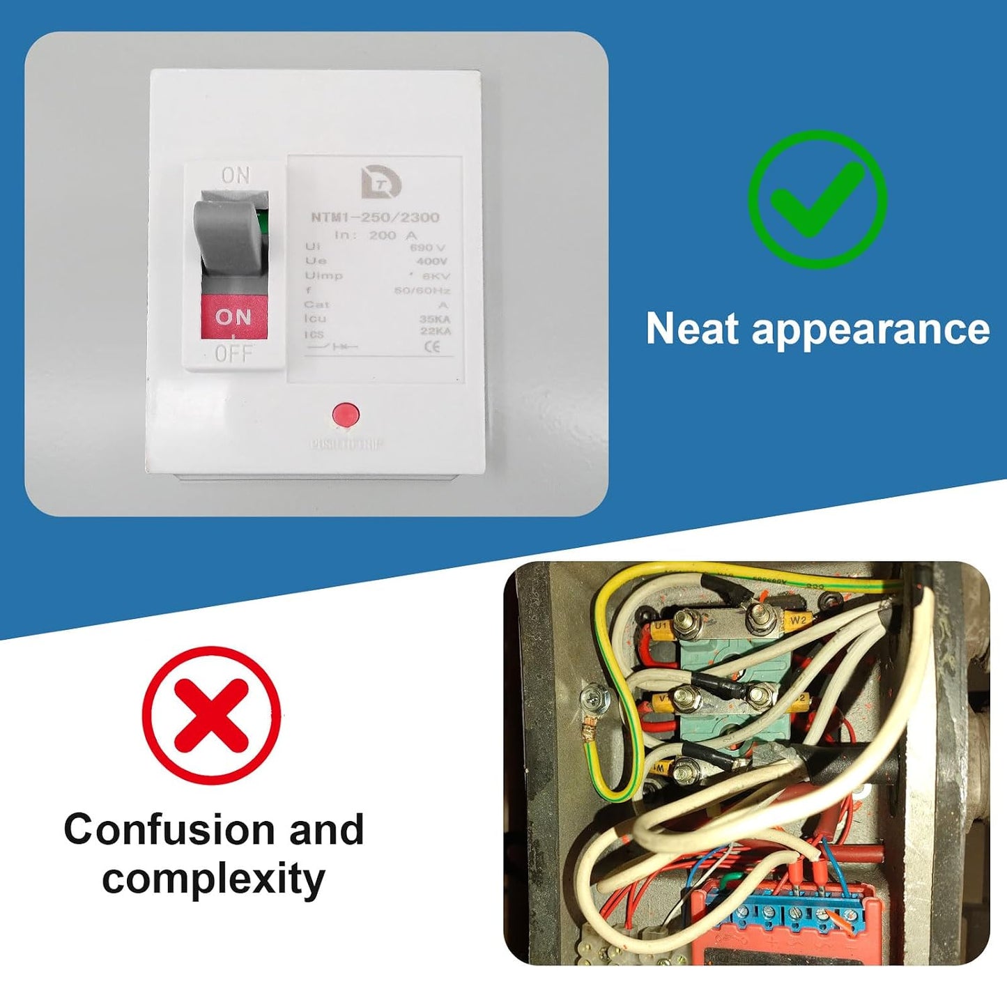 200A RV Disconnect Switch 400V NEMA 3R Pre-Wired Breaker Box | Galvanized steel outdoor enclosure for solar, generator, and camper power. Includes molded case circuit breaker.