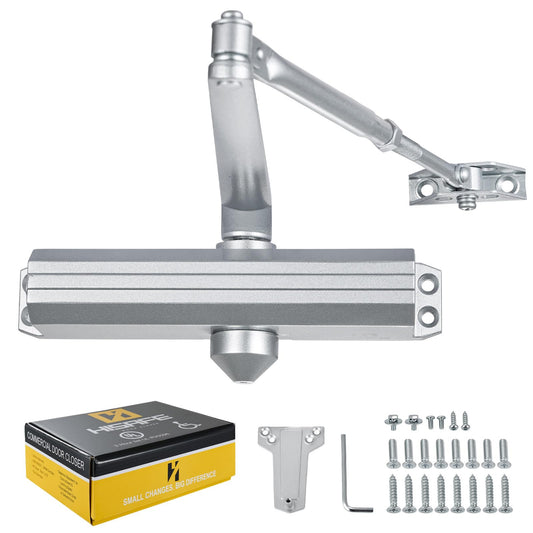 Grade 1 Commercial Door Closer, Heavy Duty Auto Hydraulic Closer | Cast Aluminum, Self-Closing, Adjustable Size 1-6, UL Listed, ADA Compliant, 3 Mount Types, DC-5