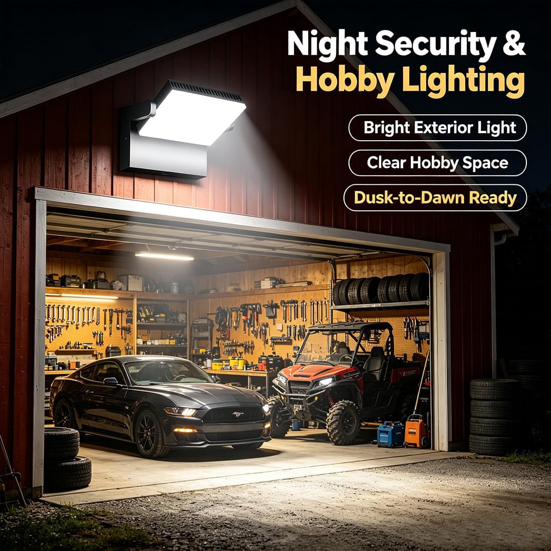 ledmo LED 150W Wall Pack Light Outdoor Switch Control Freely Rotating LED Wall Mount Light 5000K Waterproof Black Modern Flood Security Lighting Fixture for Warehouse Shop Barn Building，4 Pack 150W-4Pack