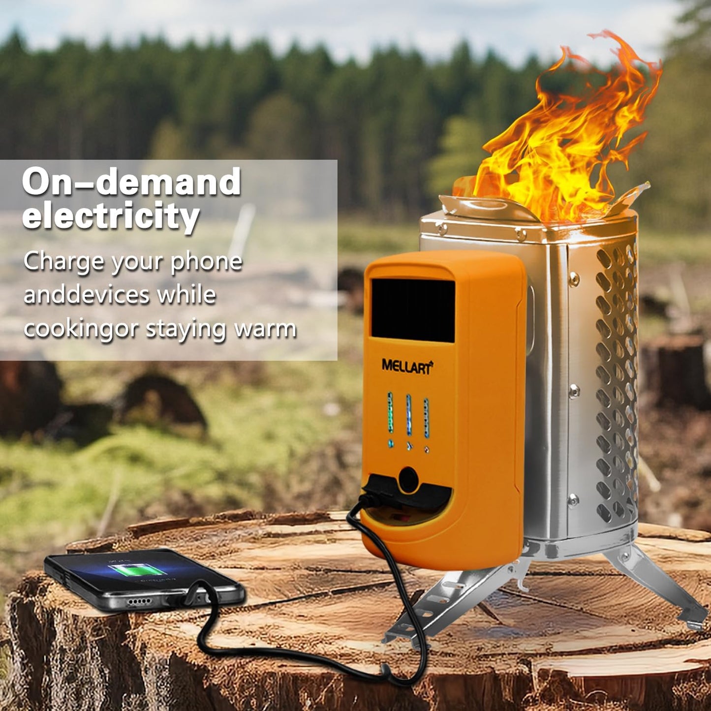 Mini Wood Stove, Camping Stove, Stainless Steel Portable Stove, Multi-function stove, Wood Burning Stove.