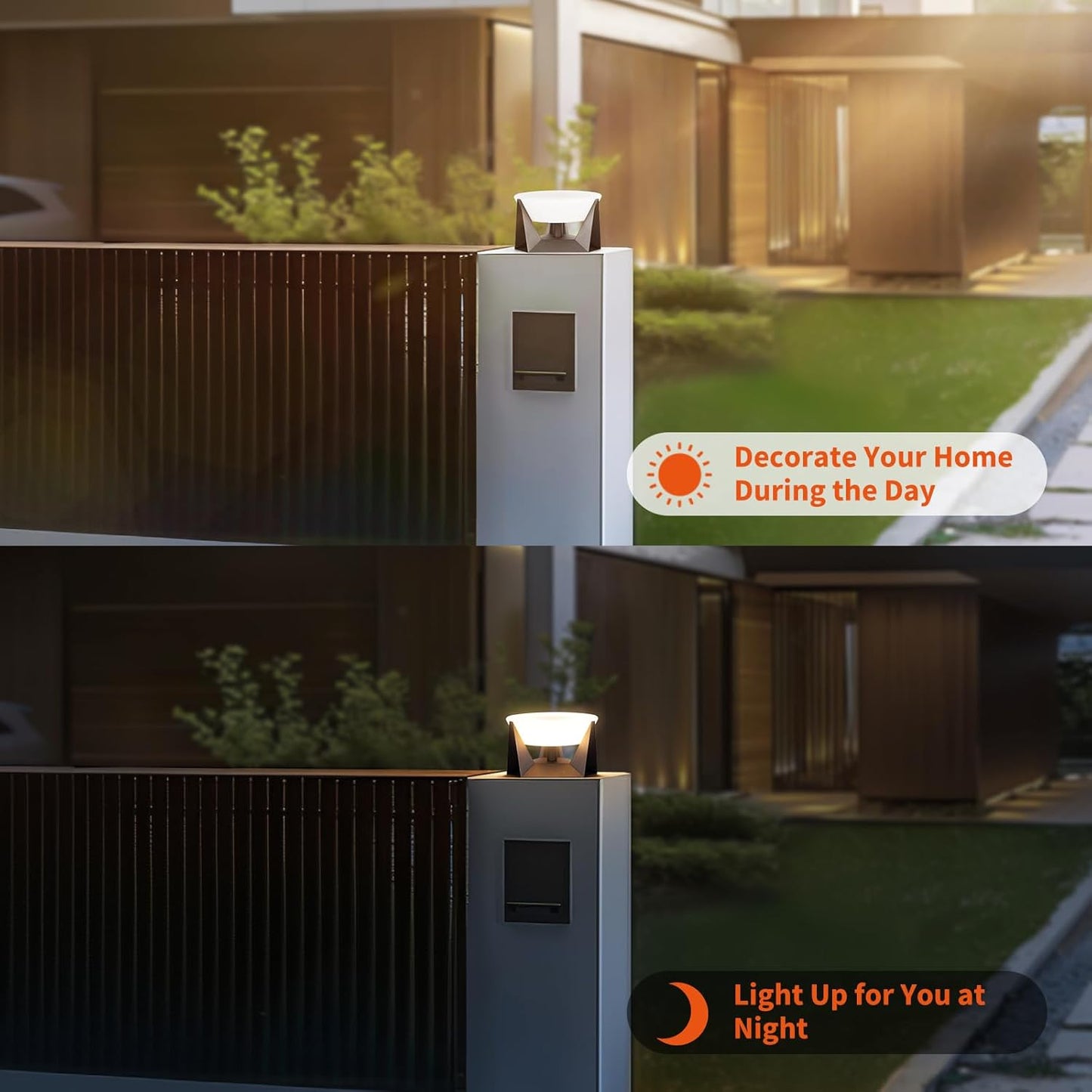 Outdoor Post Light, Modern Pillar Lights IP65 Waterproof LED Fence Deck Post Cap Lights 3000K Luxury High Voltage Har