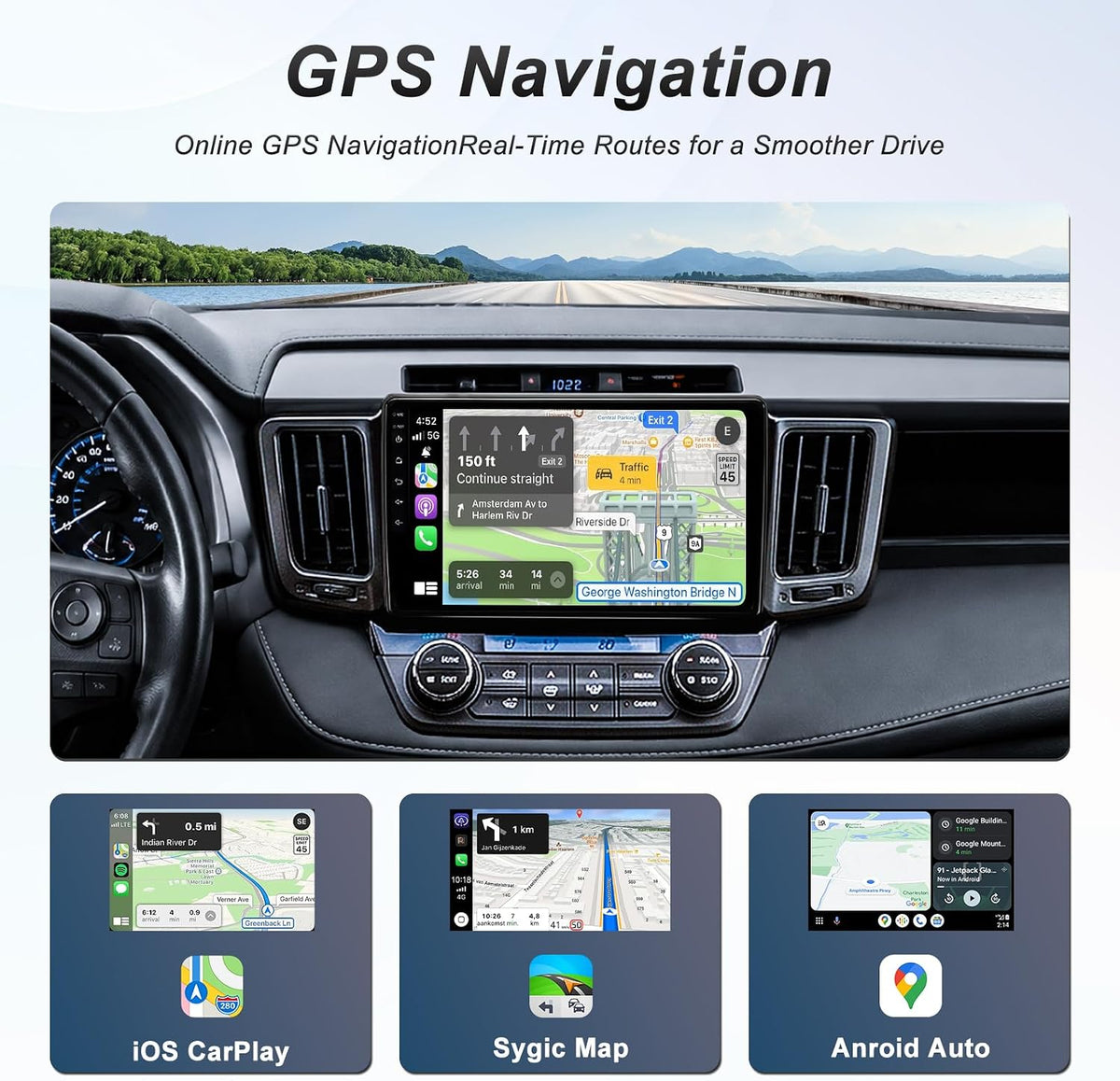 64GB Android 13 Car Radio Stereo for 2013-2018 Toyota RAV4, Plug and Play 10.2", 4Core 2+64GB