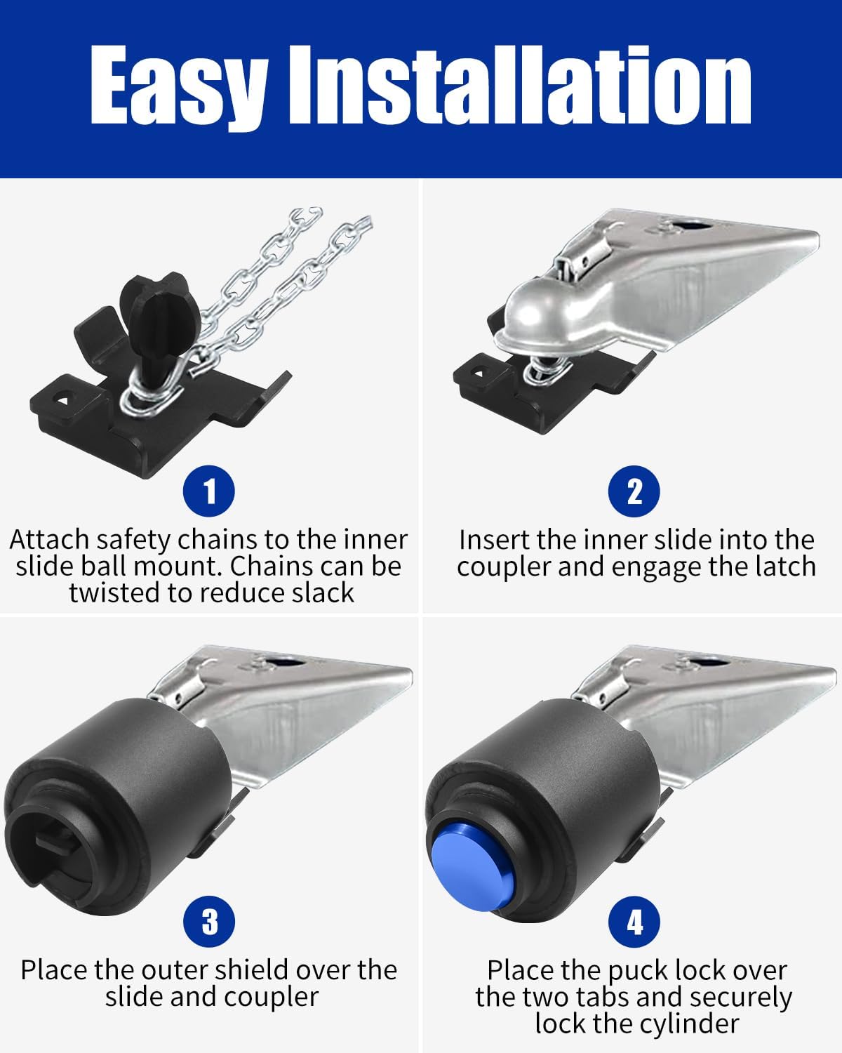 Heavy Duty Trailer Lock, Fits 2 5/16 Inch Coupler