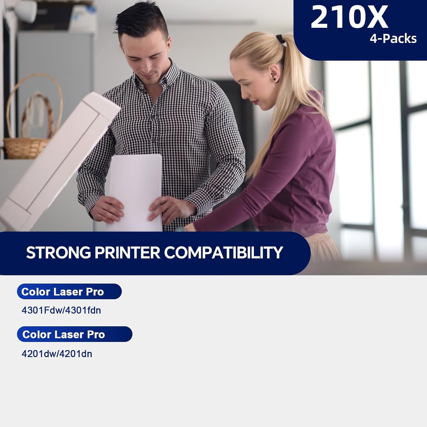 210X 210A High Yield Toner Cartridges（4 Pack )Compatible Replacement for HP 210X 210A 210 Toner Cartridge with Color Laserjet Pro MFP 4301fdw 4201dn 4301fdn 4201dw 4301 Printer Ink|W2100X W2101X 210X-4pack