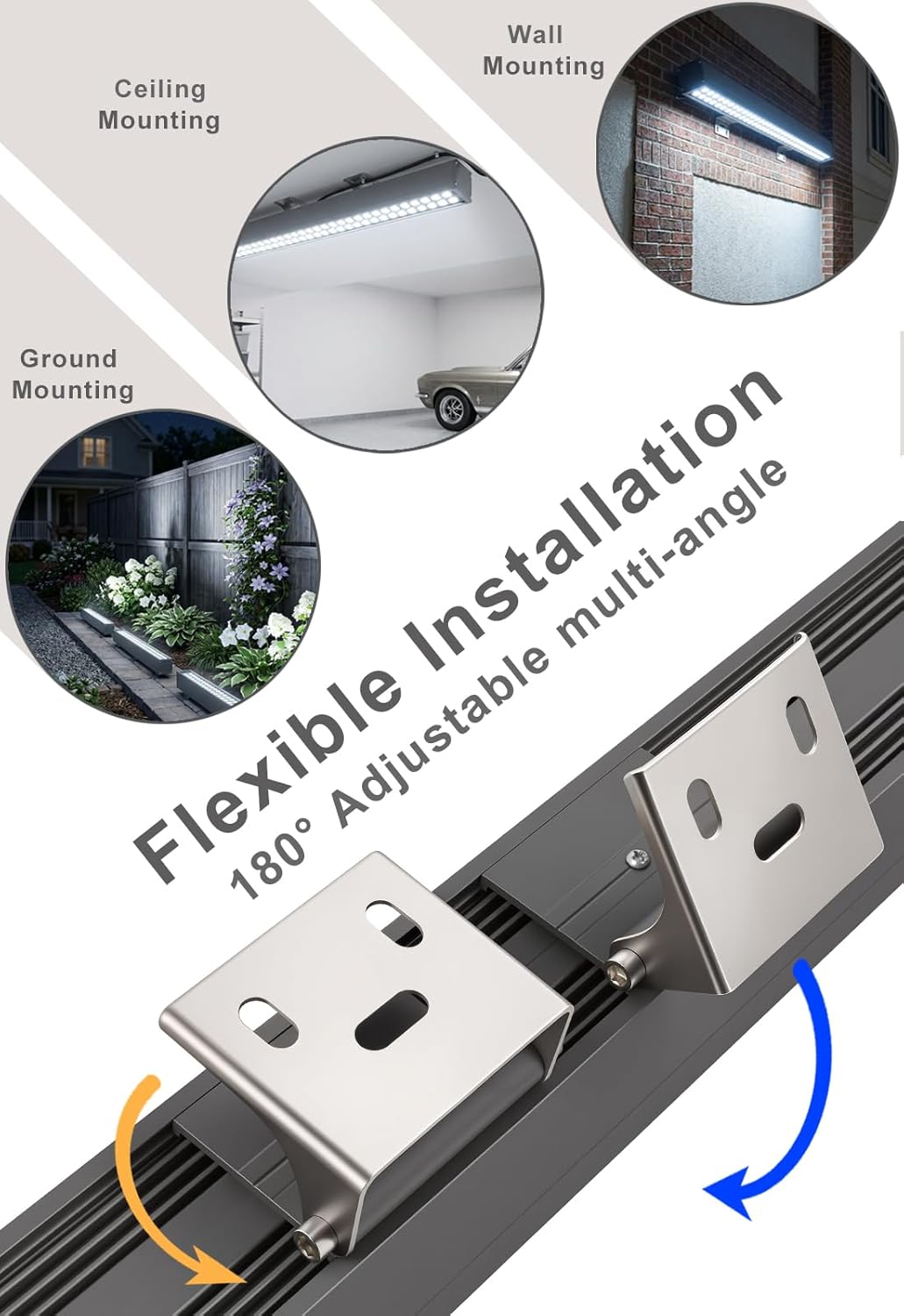 72W LED Wall Washer Lights- 40″ 8000LM 5000K Daylight White Linear Lights- IP65 Waterproof Outdoor Wall Washing Light- 120V Plug in LED Light Bar for Wall, Billboard, Commercial & Indoor Lighting