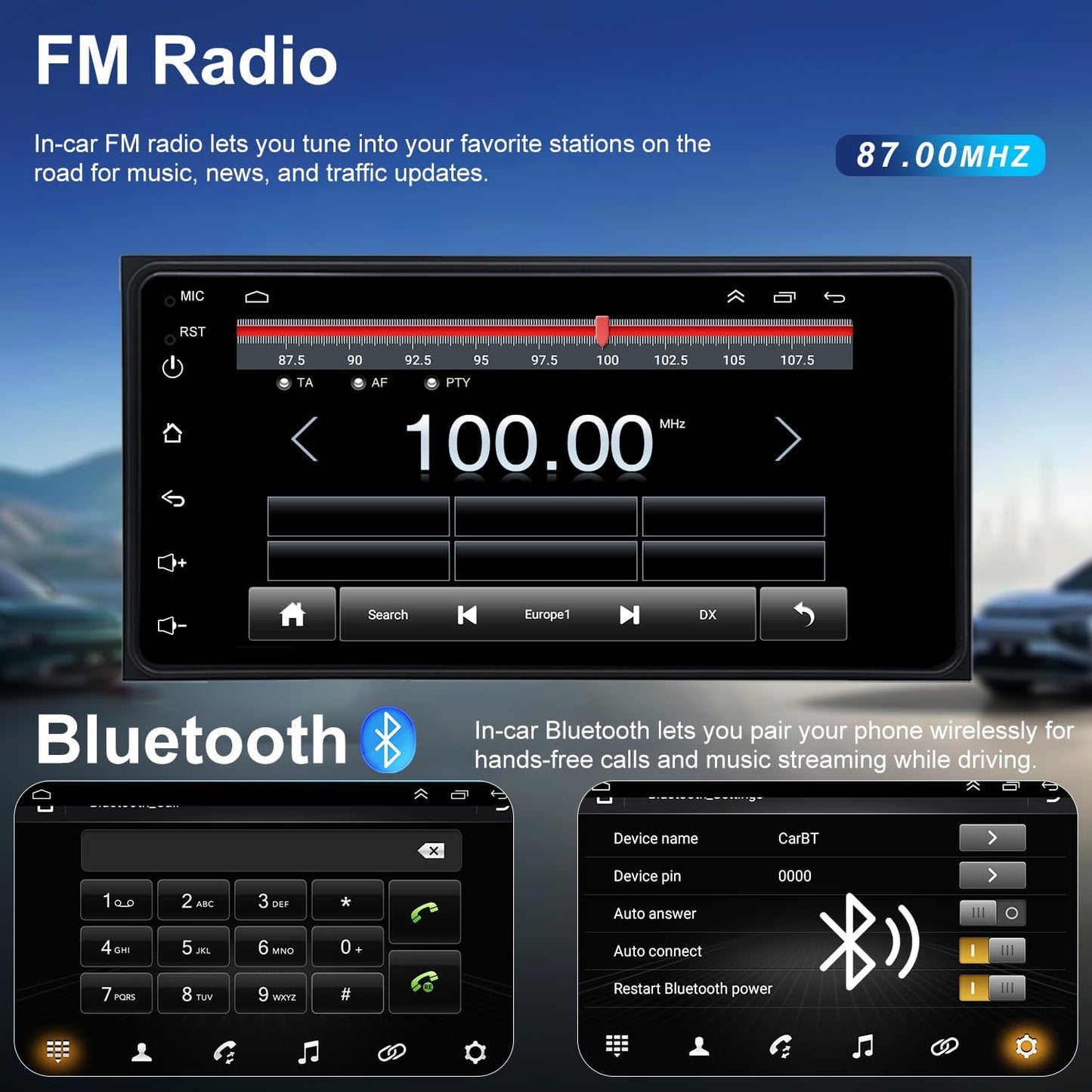 Upgrade 7'' Car Radio Stereo for Toyota Scion FR-S 2013-2016, tC 2005-2016 | xB 2004-2015, xD 2008-2014 Touchscreen Headunit, Wireless Carplay Android Auto, 5G WiFi GPS, Bluetooth FM SWC, Backup Camera