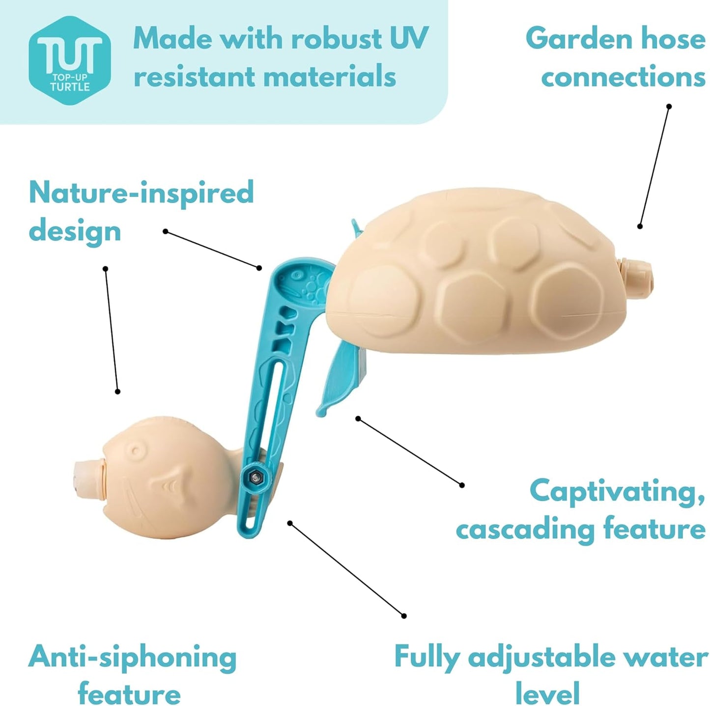Top Up Turtle - Automatic Pool Filler – Auto Filler for Pool, Ponds & Water Features – Pool Water Leveler Auto Fill w/Adjustable Float Arm – UV-Protected Pool Auto Fill Float Valve - from Jobe Valves