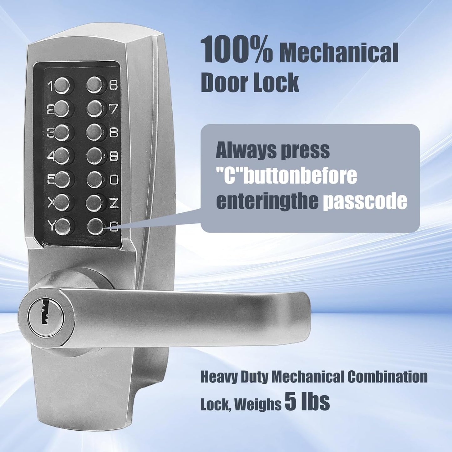 Mechanical Push Button Lever Lock