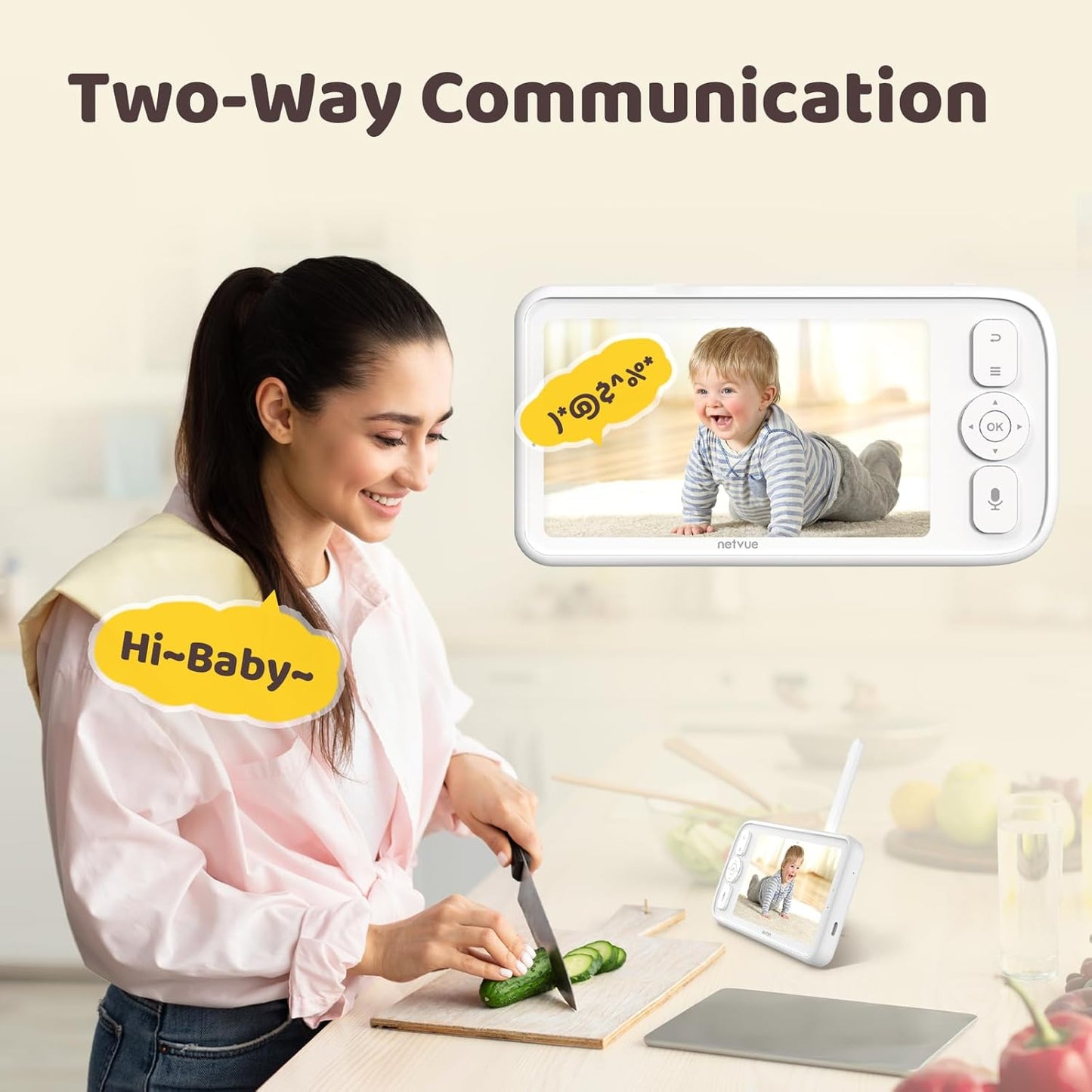 Baby Camera Monitor Video - 5000mAh Baby Monitor with Camera and Audio