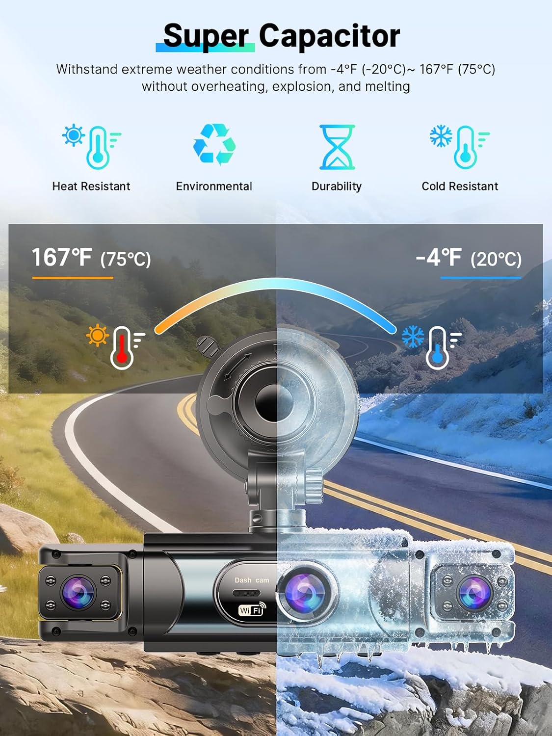 64GB 4 Channel Dash Cam 360° View, Car Dash Cam Front and Back 3.0 Inches Y-DC315, with Hardwire Kit