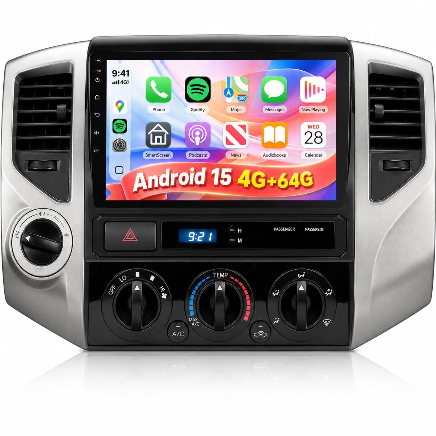 Rimoody 4G+64G Android 15 Car Stereo Radio for Toyota Tacoma 2005-2015, Wireless Carplay Andorid auto Mirror Link 9'' Screen GPS 5G-WiFi Bluetooth 5.0 FM/RDS EQ-32 SWC Backup Camera