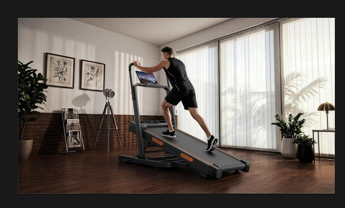 Walking Pad Treadmill with (15°) 40% Incline Treadmills for Home Foldable | 350LBS Capacity 7-Layer Shock Absorption,3.0HP Silent Brushless Motor,LED Display