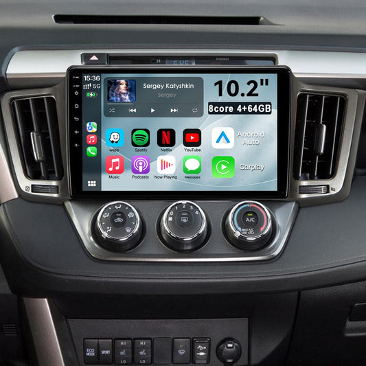 8Core 4+64GB Android 13 Car Radio Stereo for Toyota RAV4 2013-2018, Plug and Play 10.2" Head Unit with Carplay/Android Auto/1080P Backup Camera/AM & FM Radio 10.2''
