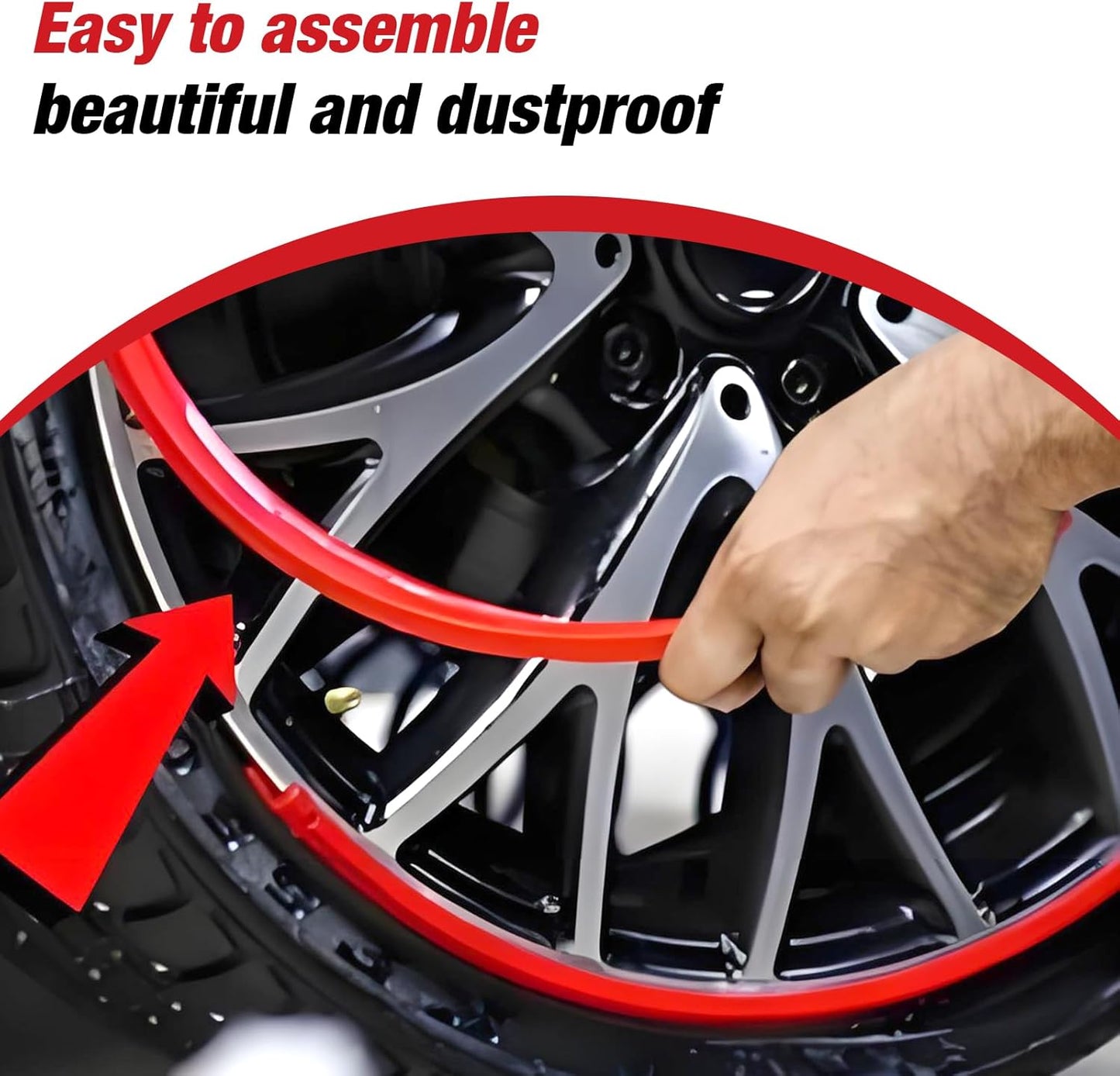 4 Pack Automotive Alloy Wheel Rim Protector -Fits Up 12”to 24”Wheels,Flexible, Durable Rim Protector for Car Wheels to Avoid Scratches & Scuffs - Rim Protector Kit Black