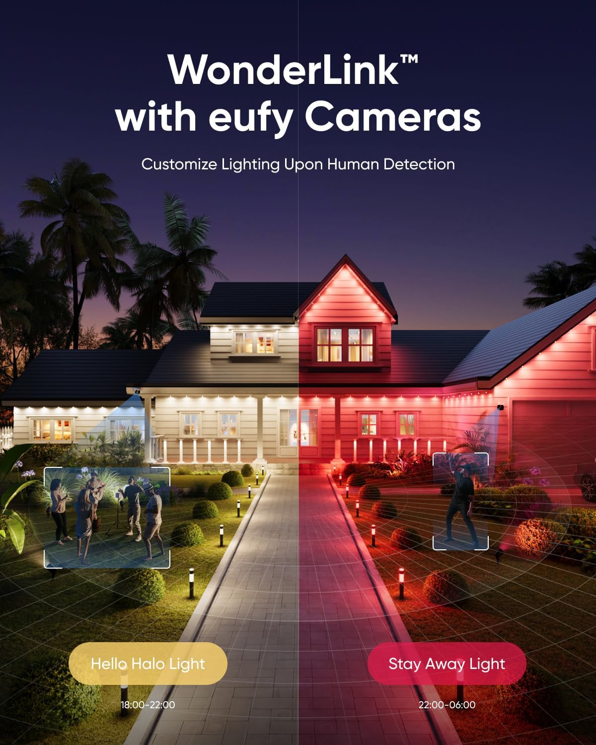 eufy Outdoor Pathway Lights E10, 4-Pack, Smart Wired RGBWW LED Landscape Lights, 350lm, IP65 Waterproof for Yard, Work with Alexa, App Control,