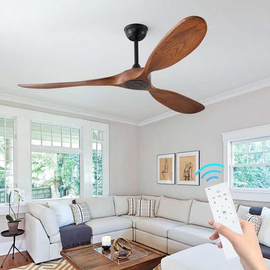 SZATOWL 60 inch Ceiling Fan Without Light, Ceiling Fan no Light with Remote Control and Quiet DC Motor, Outdoor Ceiling Fans for Patios Without