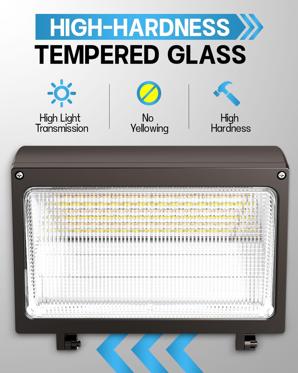 AllEASY 120W LED Wall Pack Lights Outdoor 2-Pack, 15000LM Dusk to Dawn Photocell 3CCT 4000K-5000K-6000K Glass Lens IP65 IK08, Outdoor Wall Pack LED