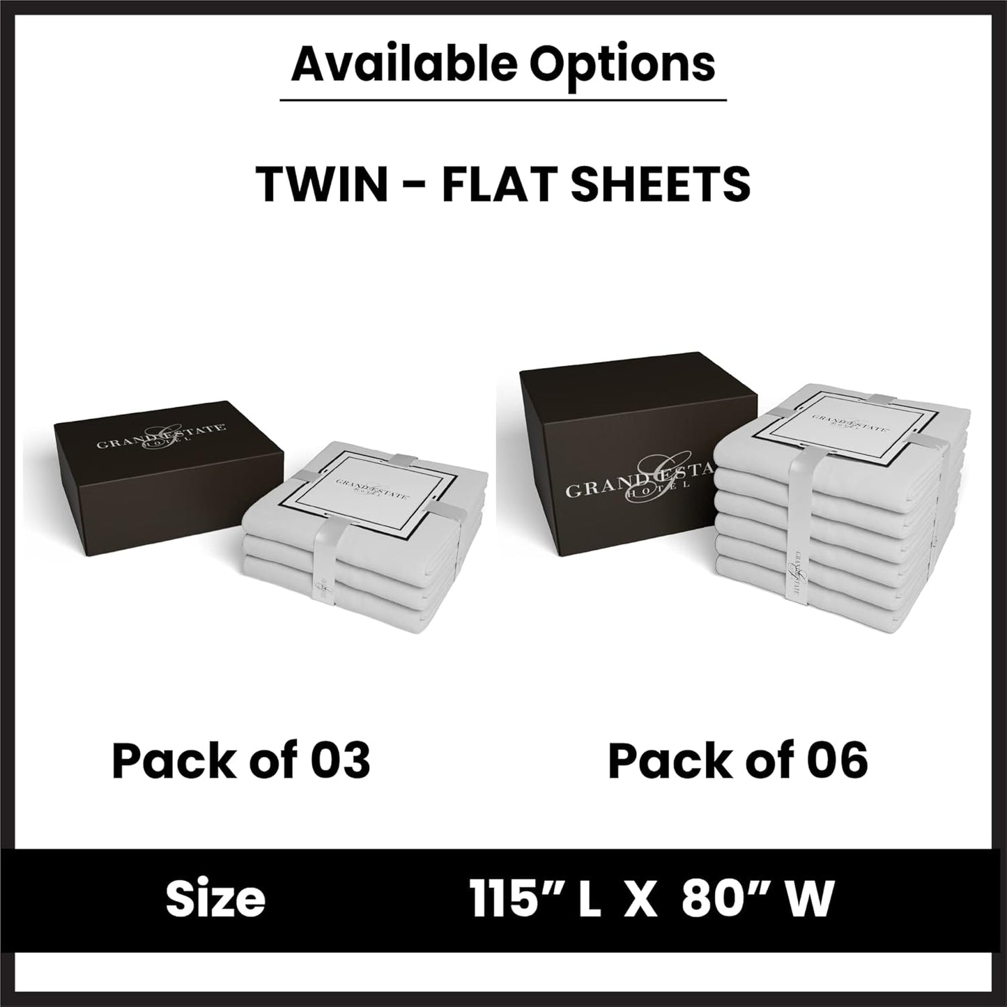 Twin Flat Sheets Only, White Pack of 3, 100% Cotton Top Bed Sheets, for Hotel, Spas, Salons, Hospital, White Twin Size Flat Sheets, Soft & Silky