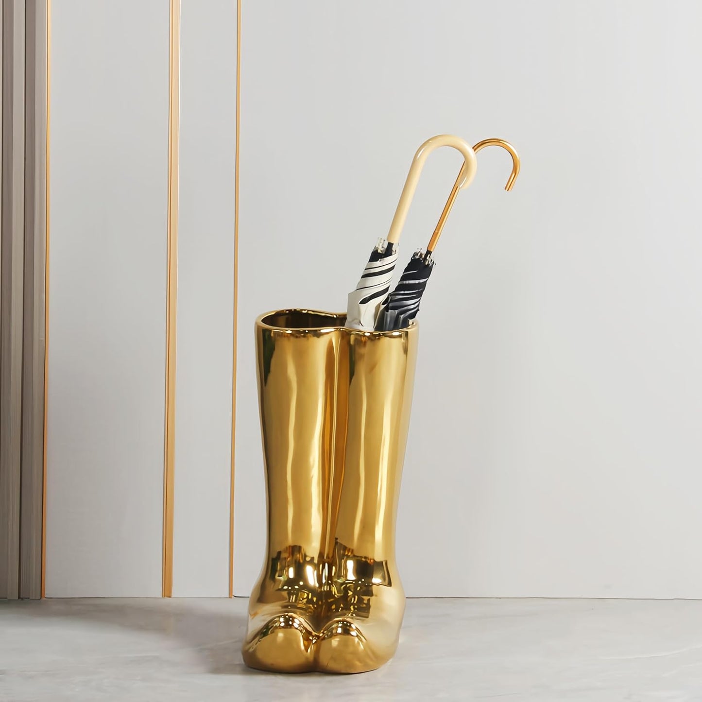 Luxury Ceramic Boots Vase Cowboy Boot Flowers Vase Vintage Boots Planter Decorative Versatile, Unique, Gold