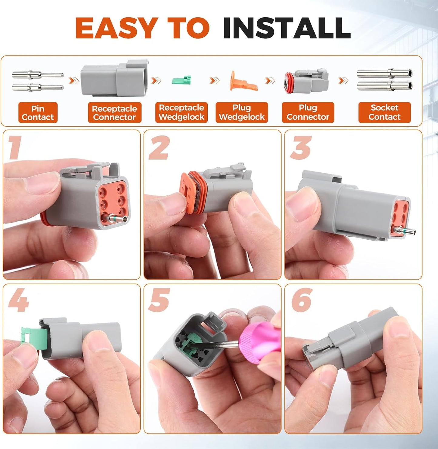 706 PCS Deutsch Connector Kit, 2 3 4 6 8 12 Pin DT Connectors