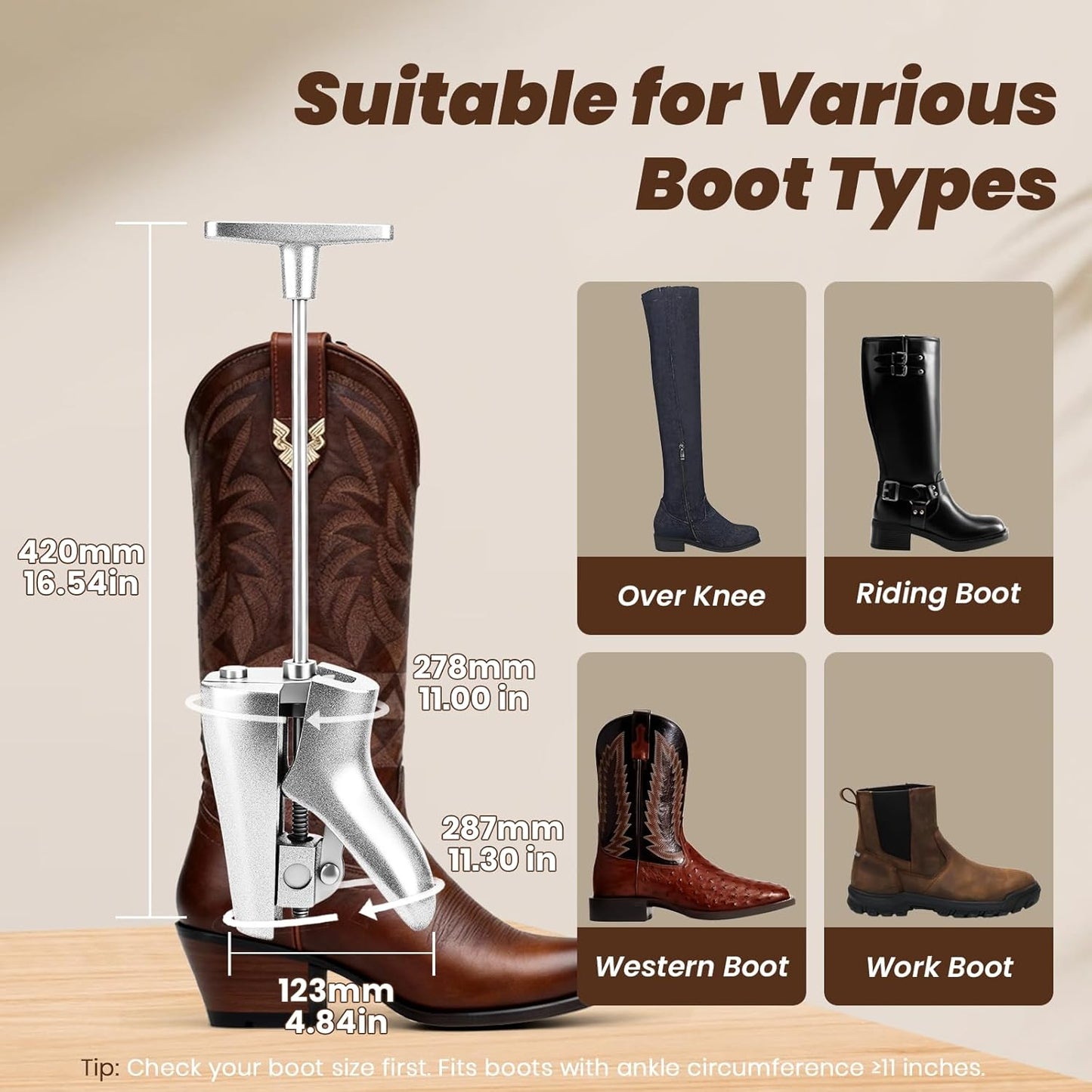 Cast Aluminum Boot Instep & Vamp Stretcher: Relieving Tightness Easily, Adjustable Boot Instep Stretcher is Suitable for Western, Cowboy, Hiking & Work Boots for Men and Women - Easy to Use