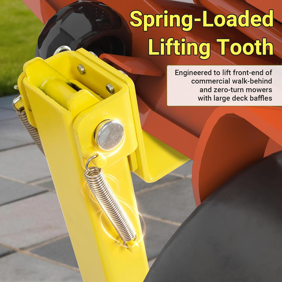 Lawn Mower Jack 800LBS, Zero Turn Mower Jack Lift w/Wheels yellow